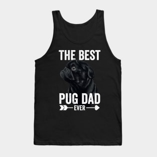 Best Pug Dad Ever Fathers Day Black Pug Tank Top